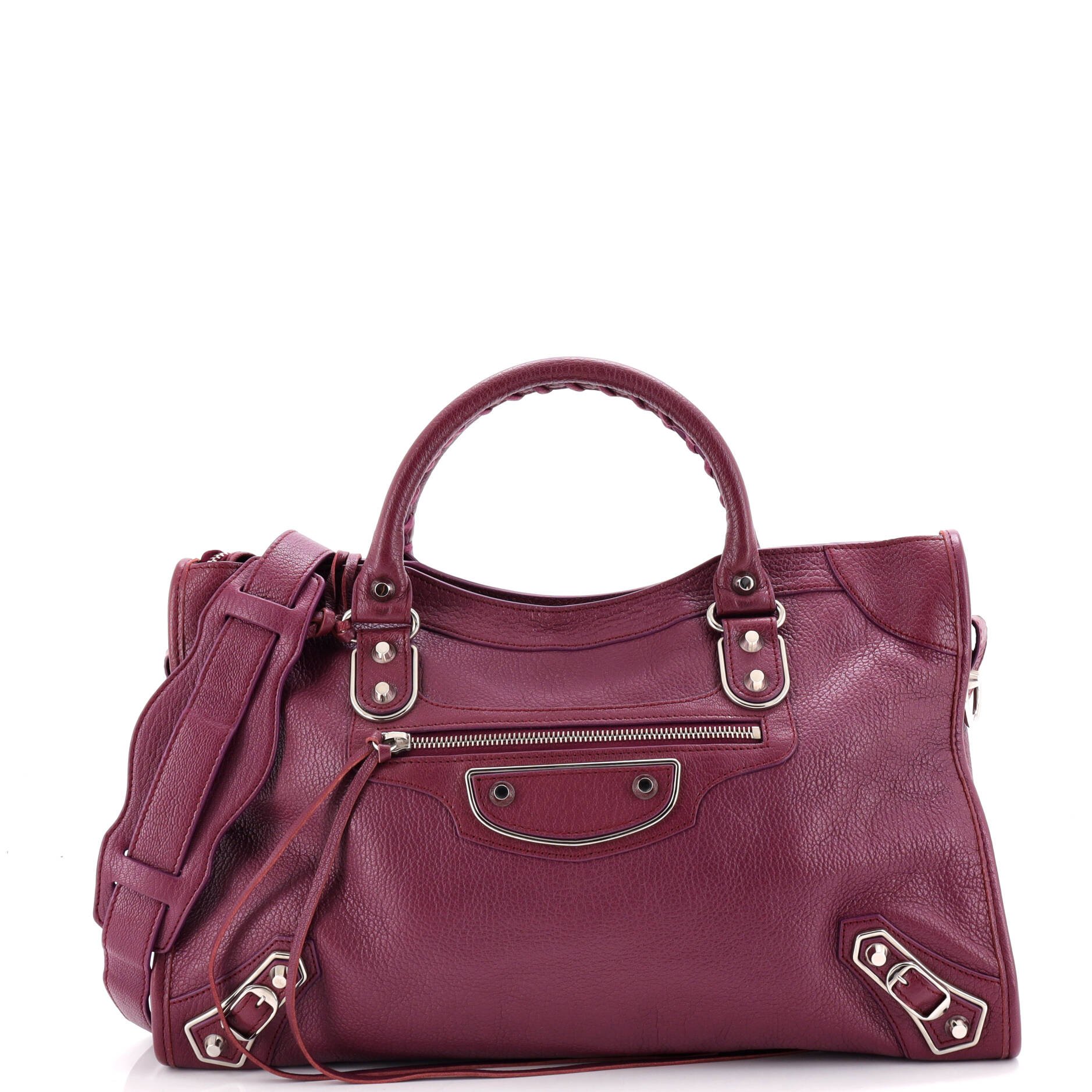 City Classic Metallic Edge Bag Leather Medium