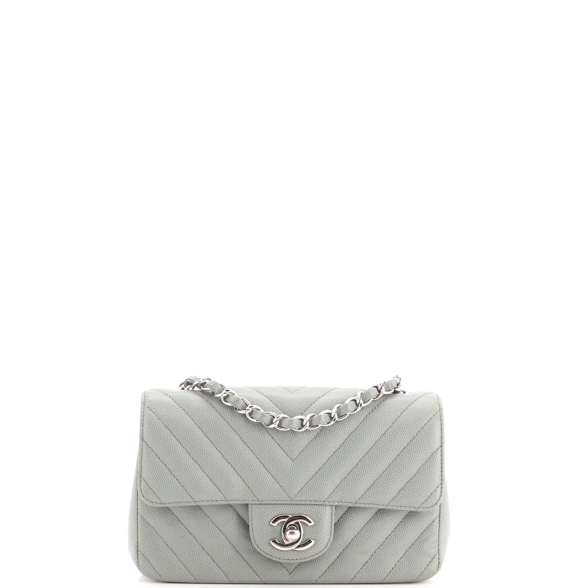 Classic Single Flap Bag Chevron Caviar Mini