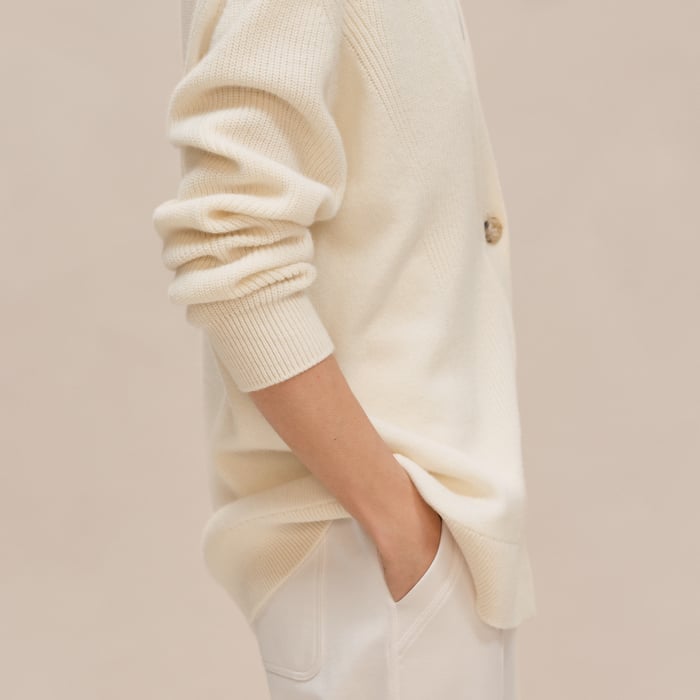 Blanc Naturel Long Cardigan