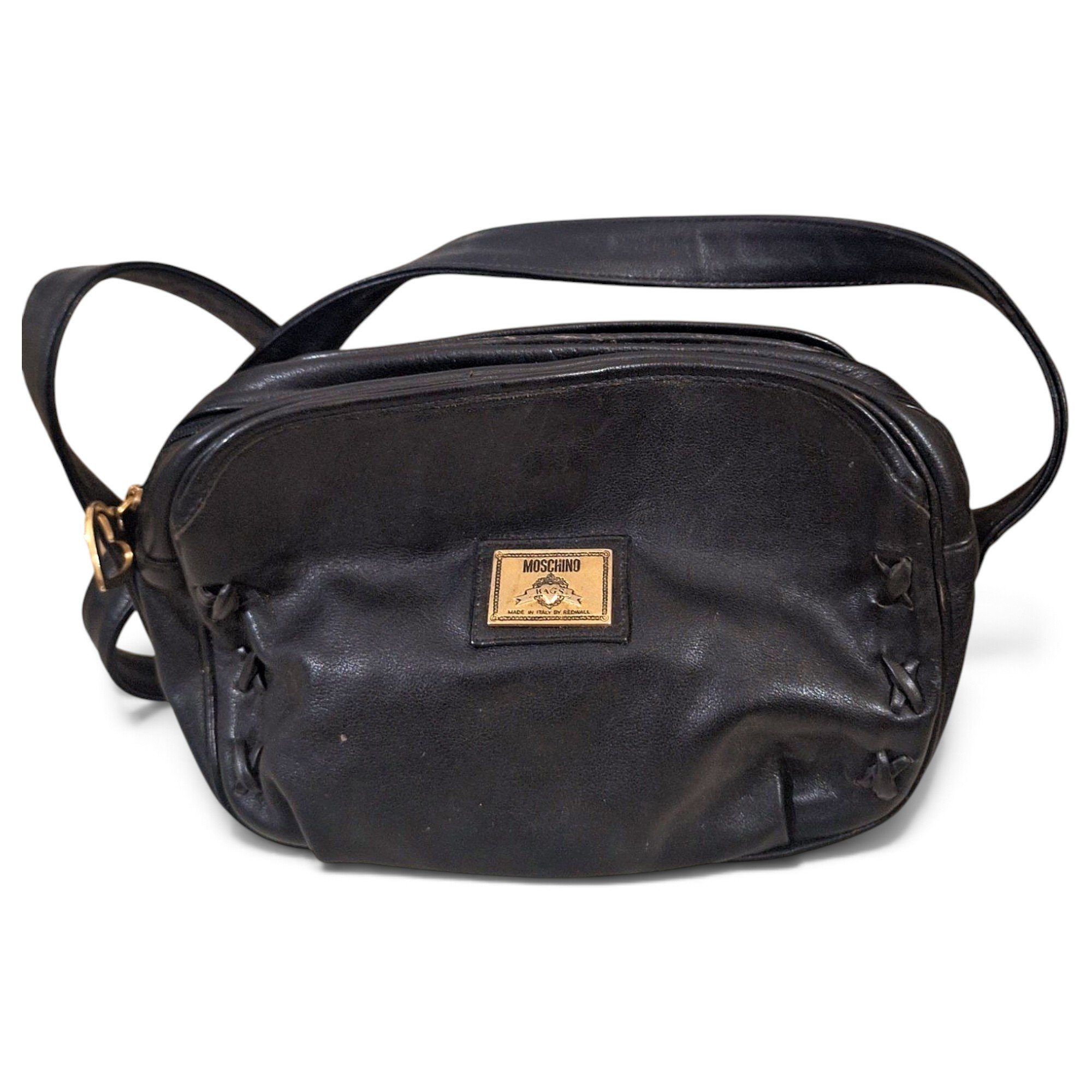 Biker leather handbag
