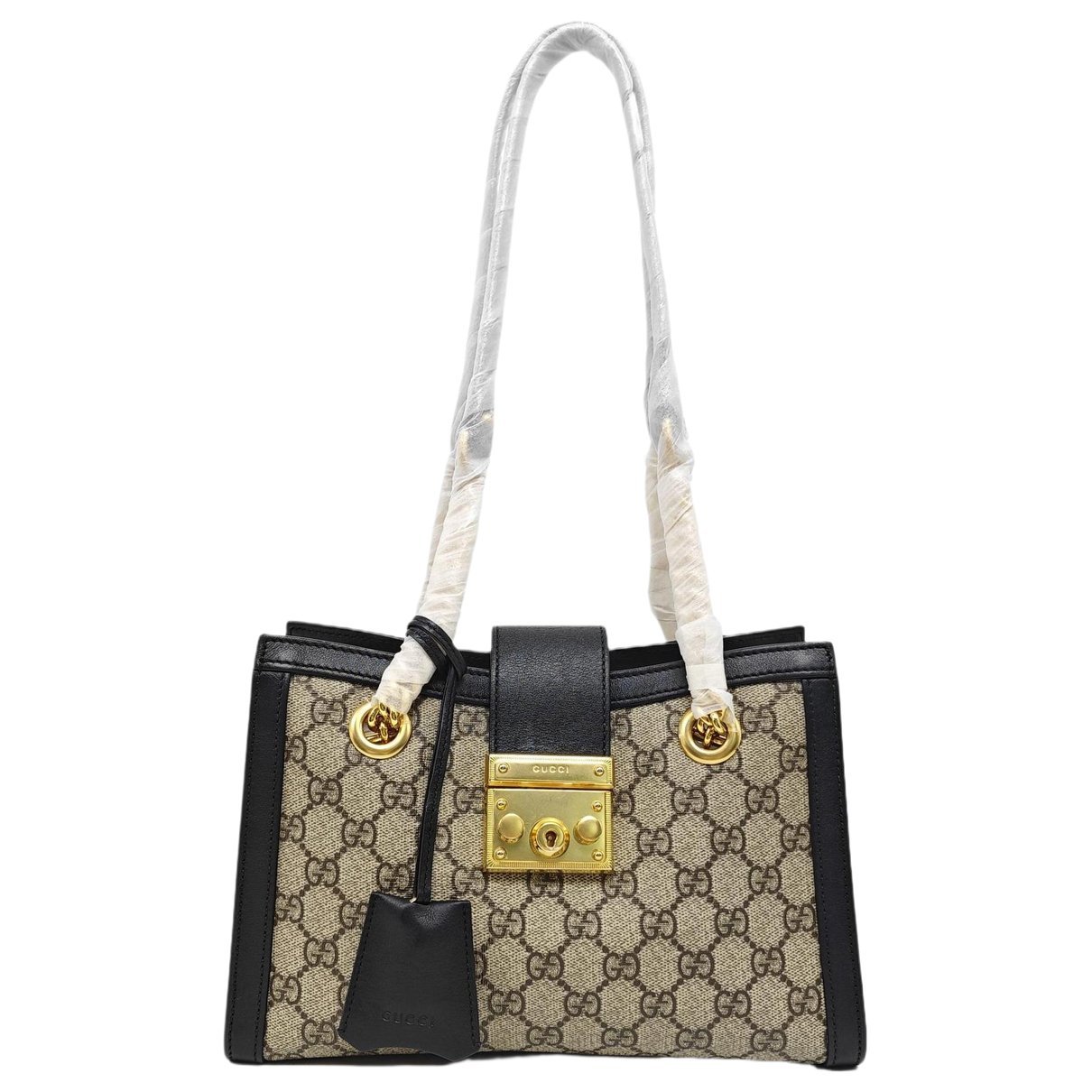Padlock leather handbag