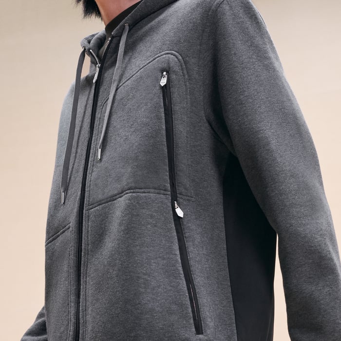 Anthracite Sport Capsule Zipped Hooded Sweater