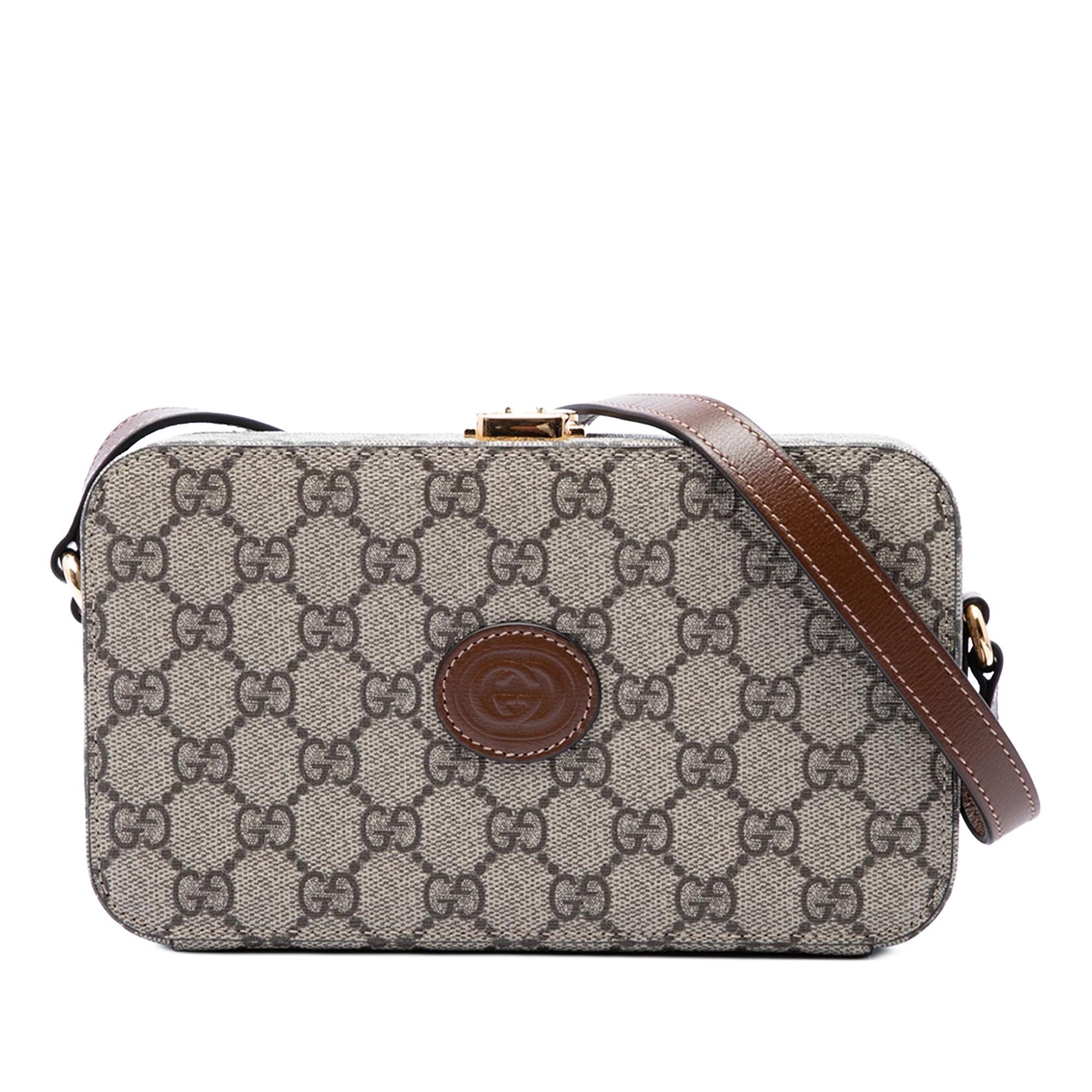 Interlocking leather handbag