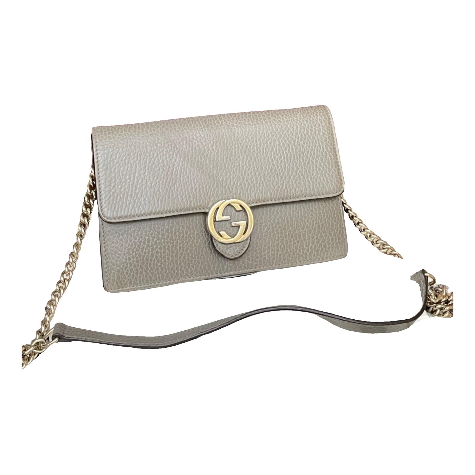 Interlocking leather handbag