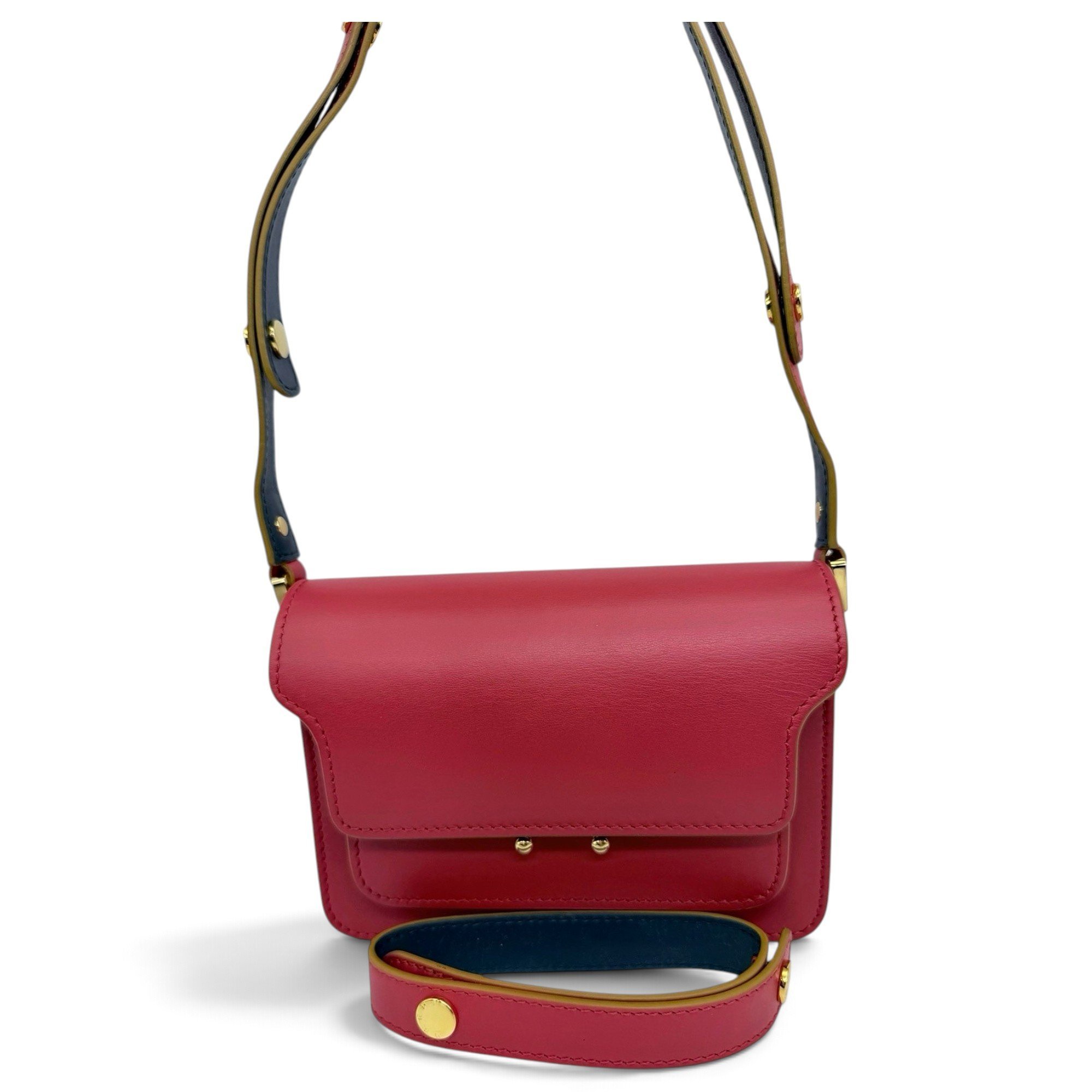 Trunk leather crossbody bag