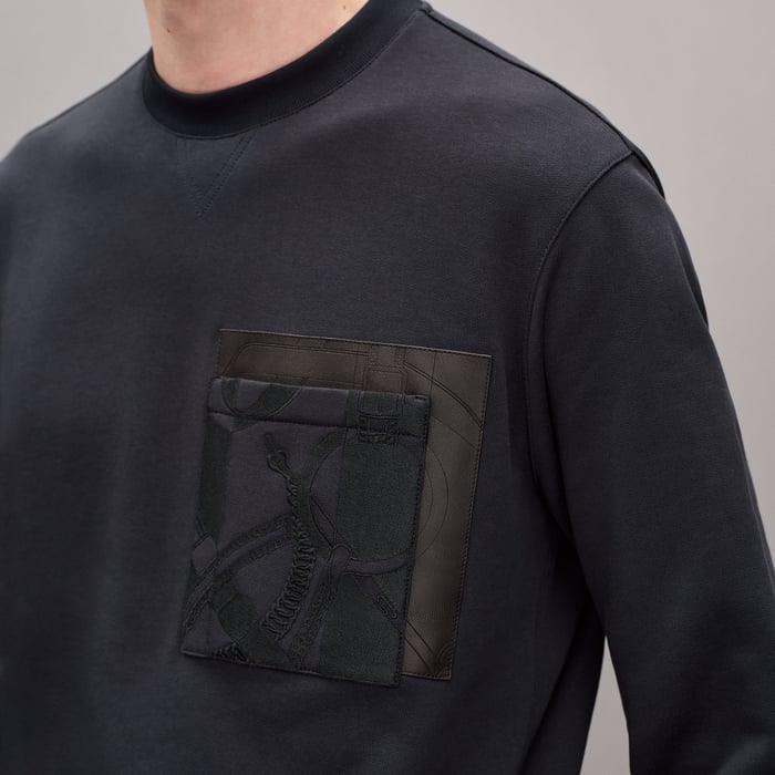 Bleu Nuit "Eperon d'Or En Perspective" Crewneck Sweater