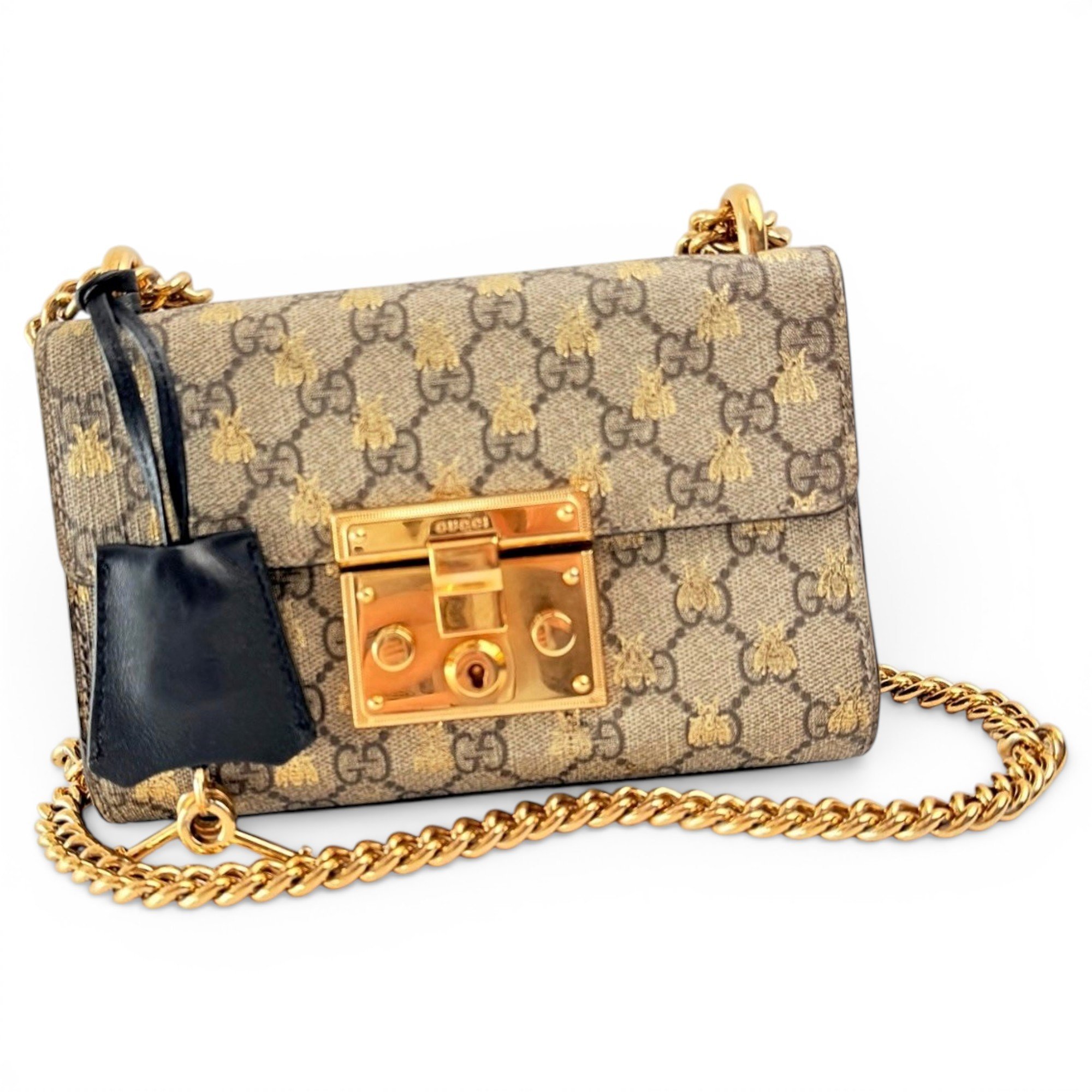 Padlock leather handbag