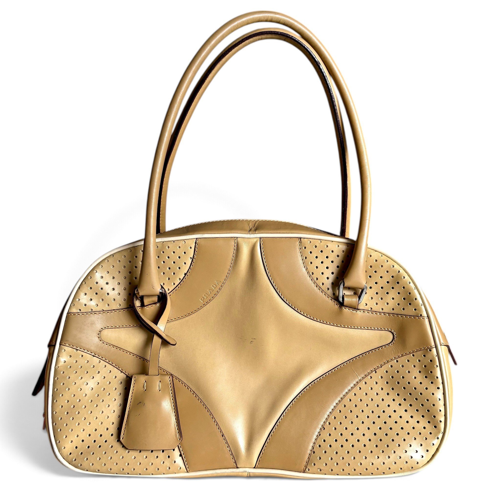 Bowling leather handbag