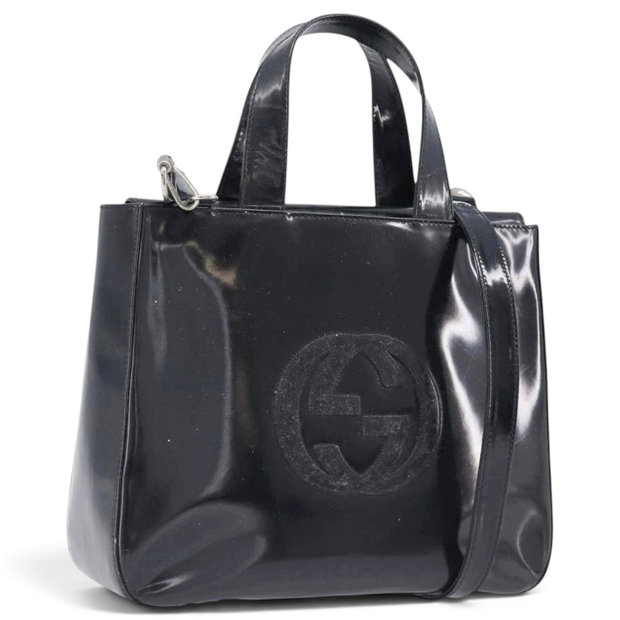 Patent leather handbag