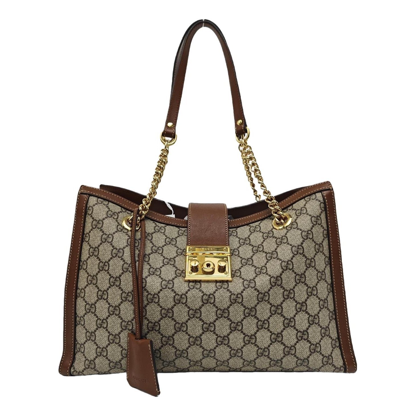 Padlock leather handbag