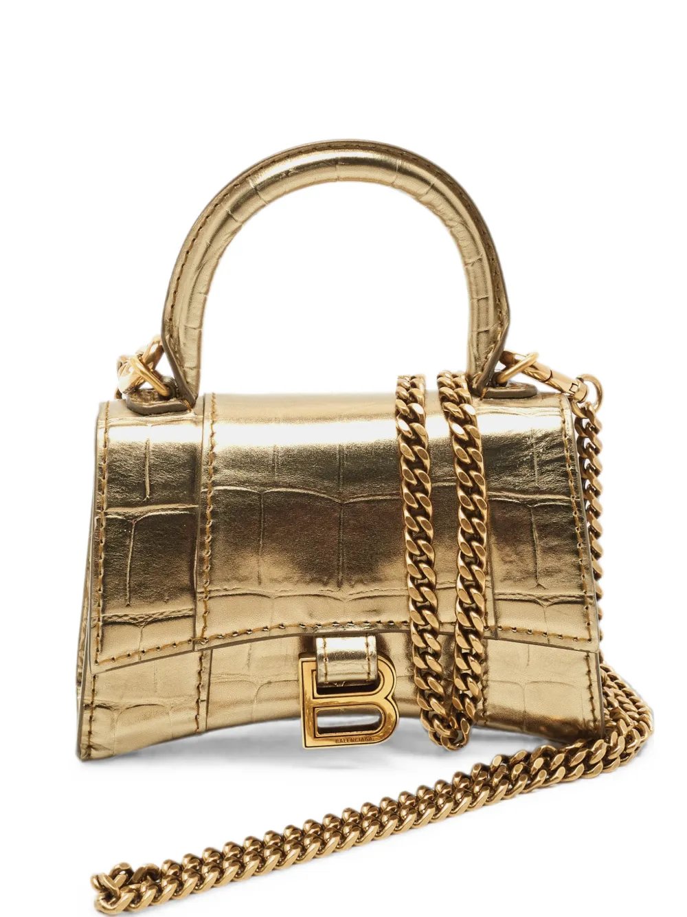 Balenciaga mini Hourglass croc-embossed tote bag