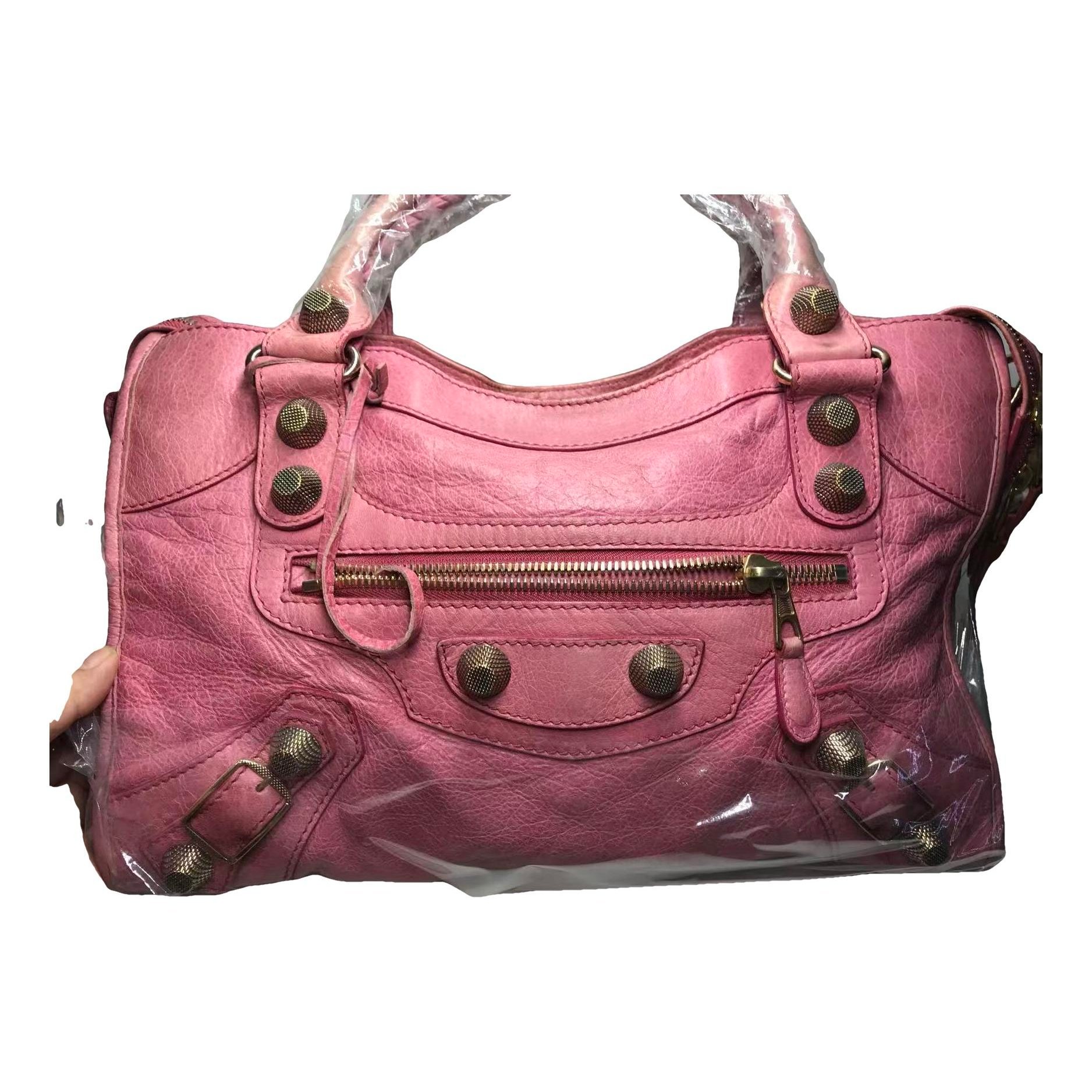 City leather handbag