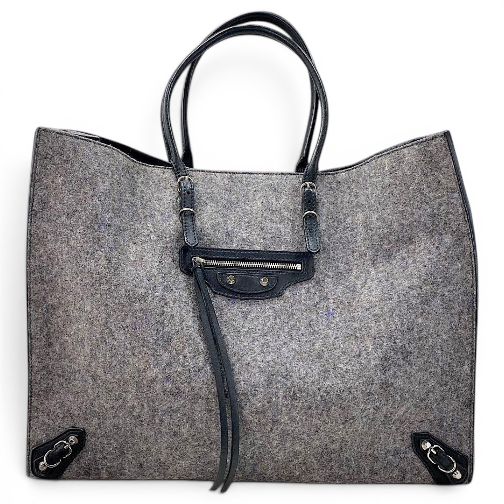 Hardware leather tote