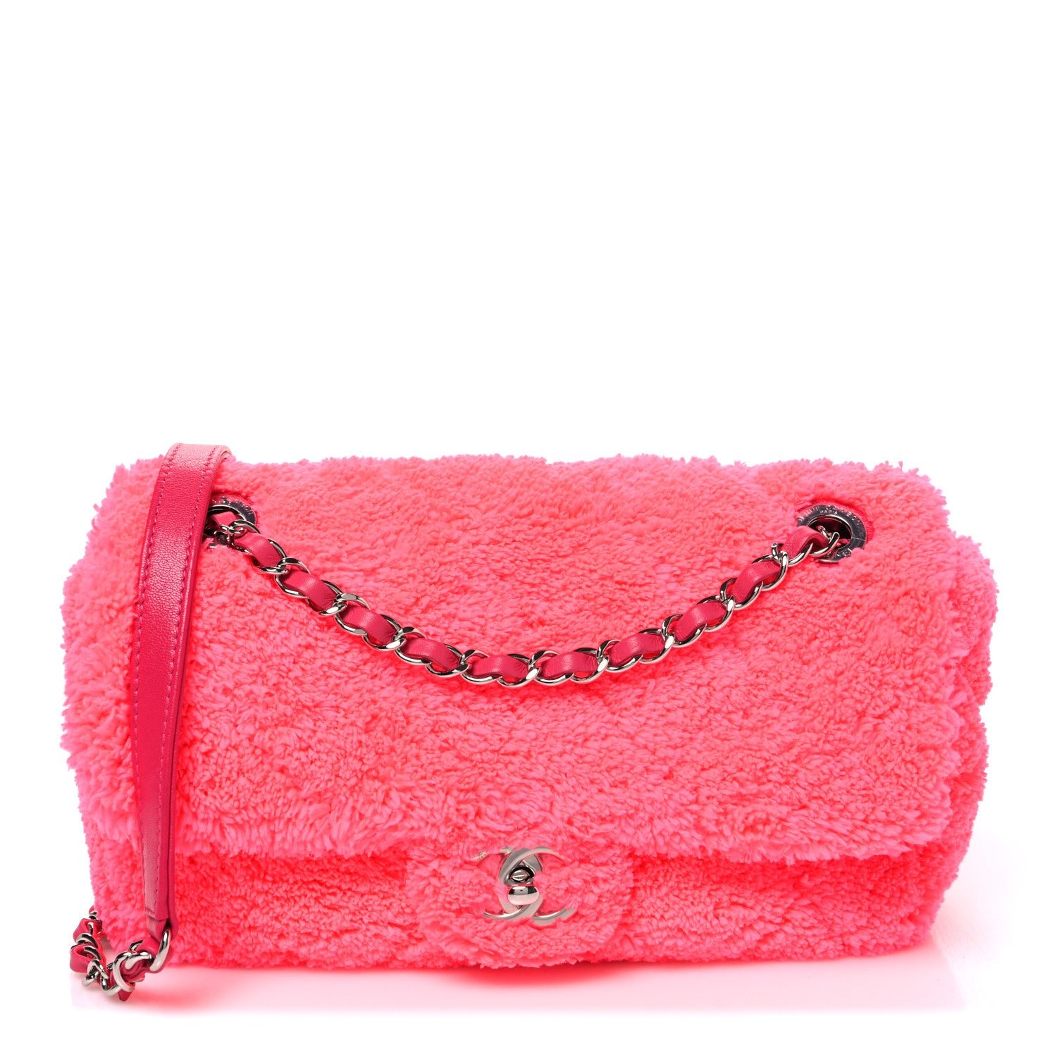 Chanel Lambskin Calfskin Mixed Fibers Quilted Medium Flap Pink