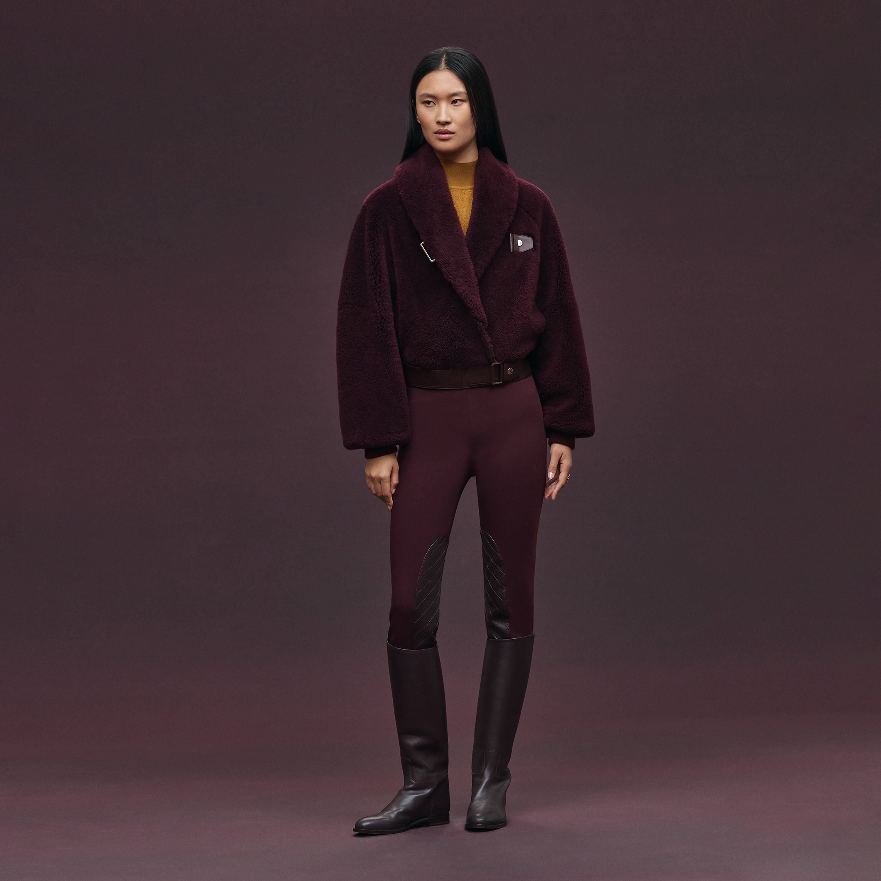Manteau court en cuir
