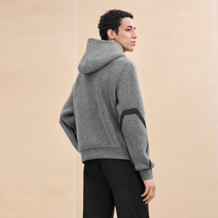 Gris Varsity Hooded Sweater