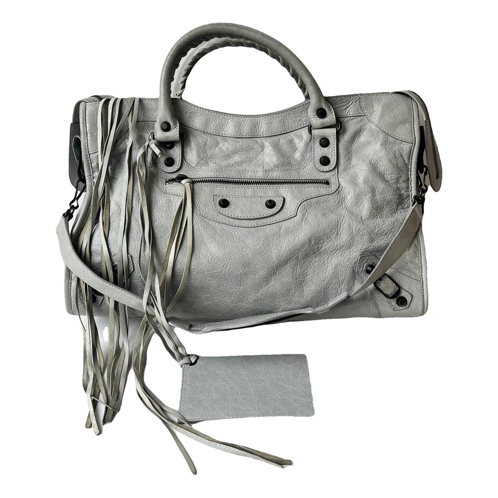 City leather handbag