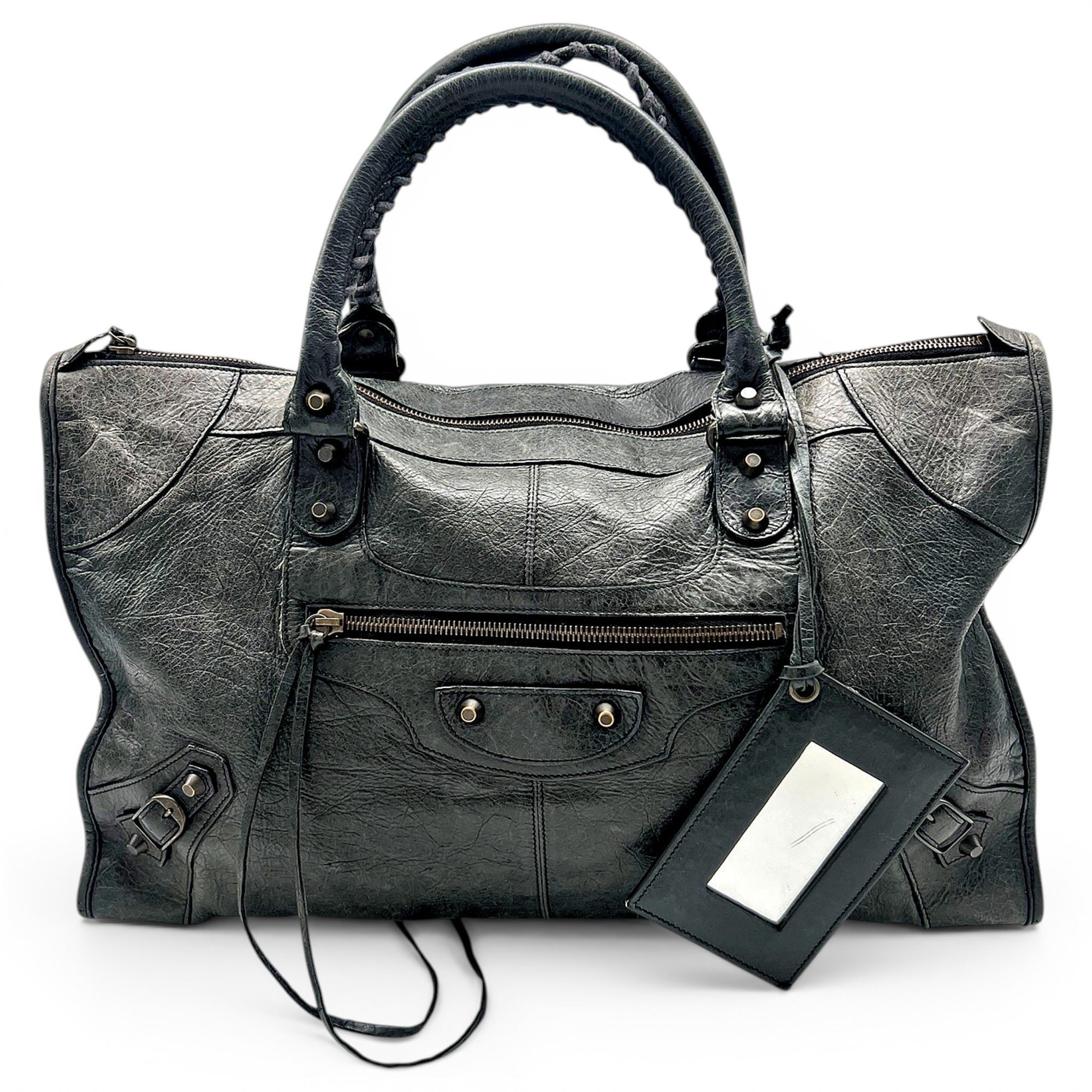 Work leather handbag