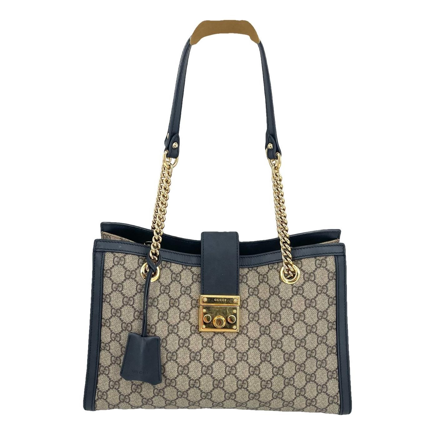 Padlock leather handbag