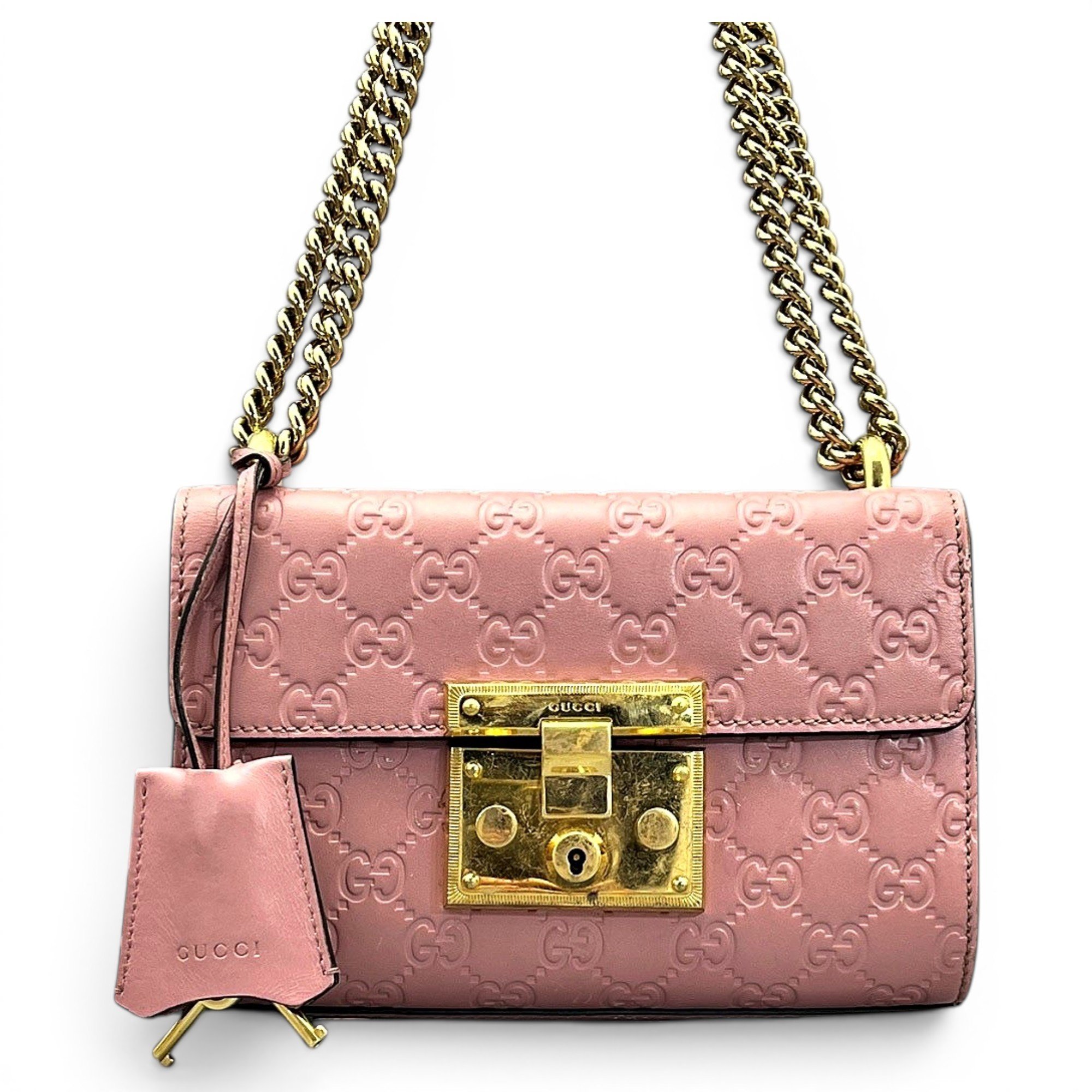 Padlock leather handbag