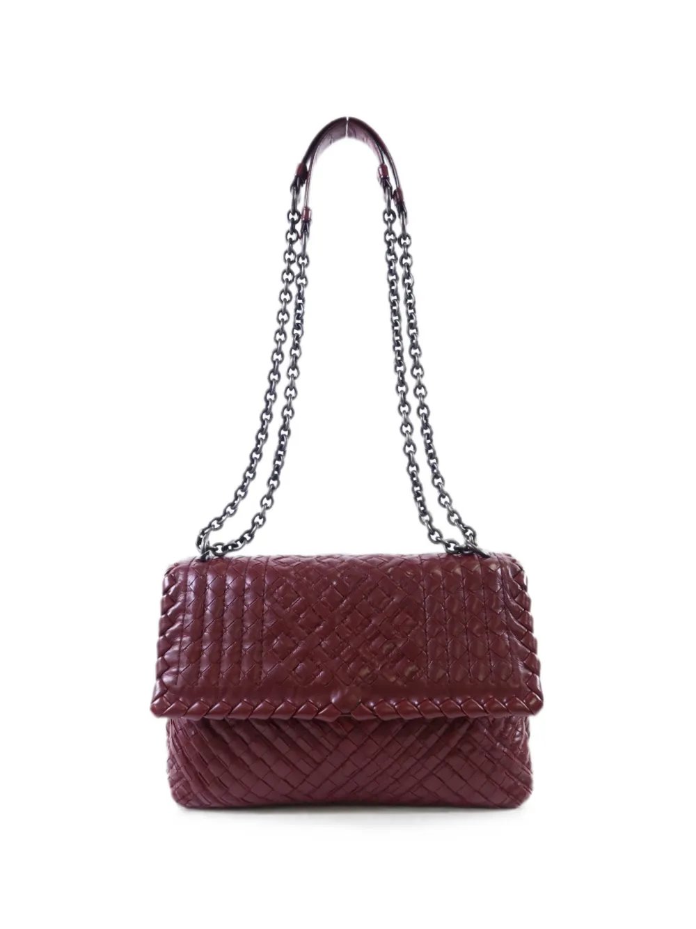 Intrecciato-leather shoulder bag