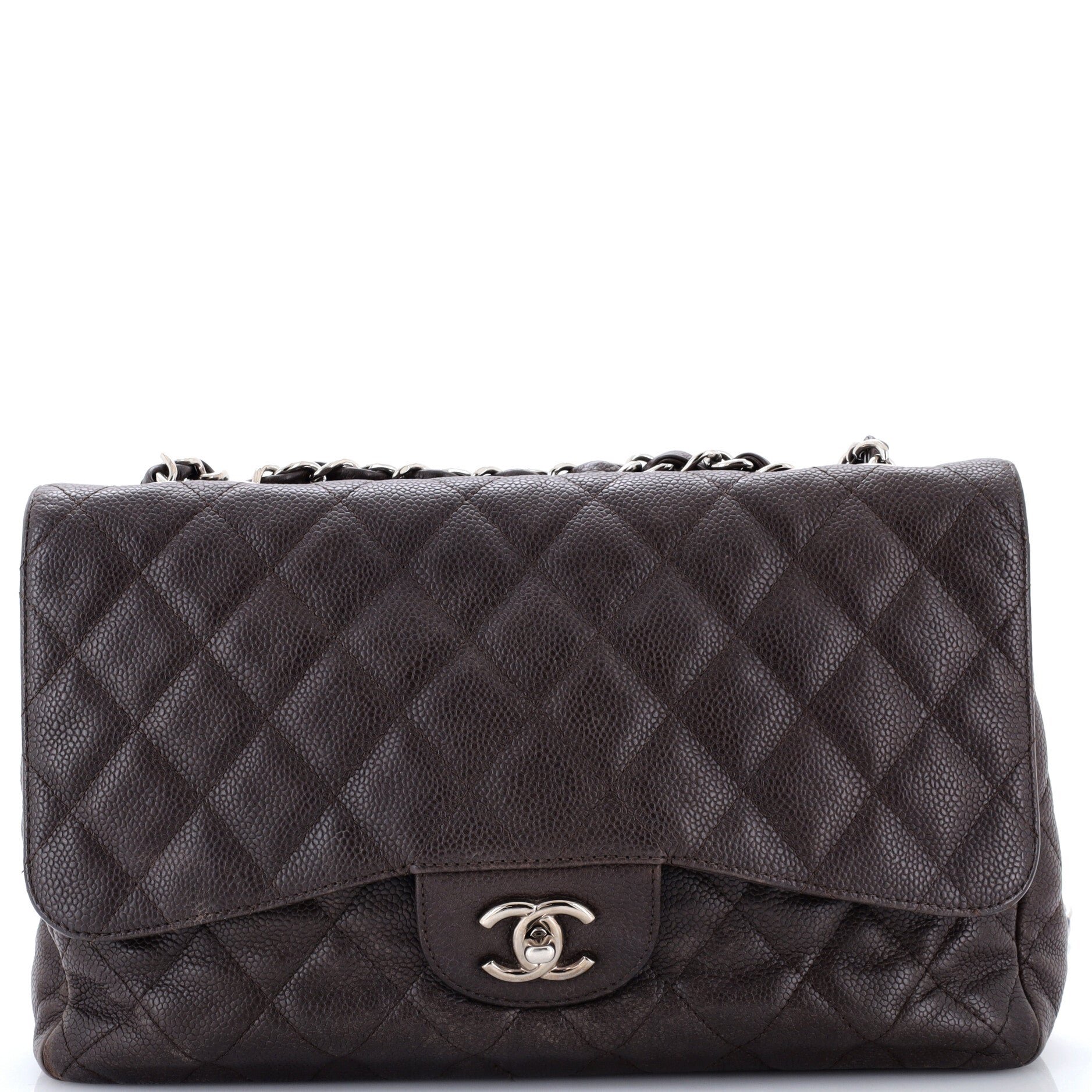 Classic Single Flap Bag Quilted Caviar Jumbo