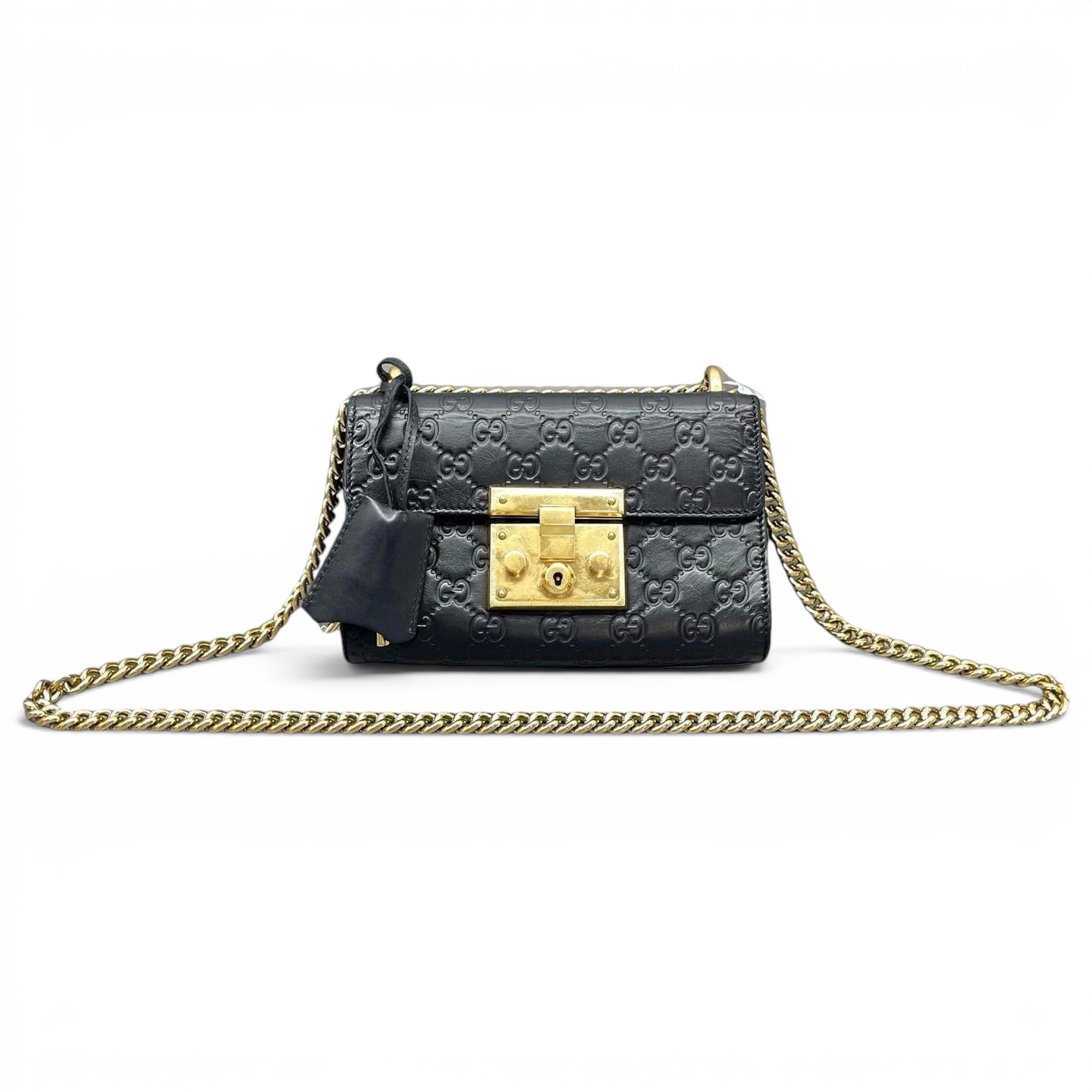 Padlock leather handbag