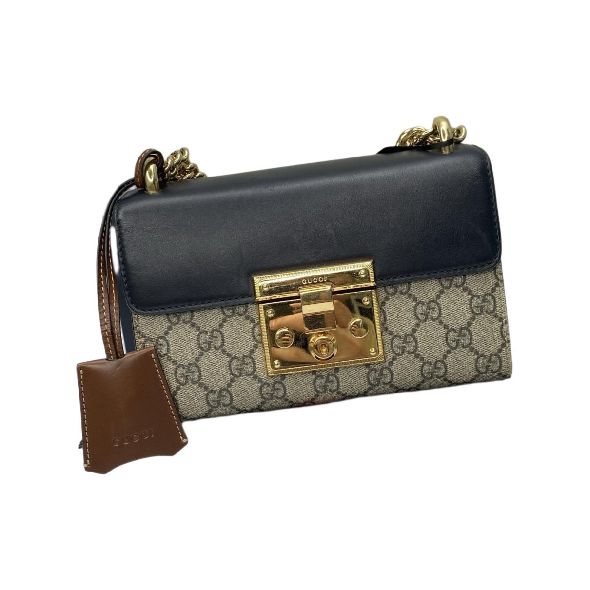 Padlock leather handbag