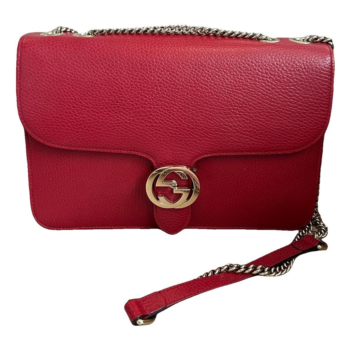 Interlocking leather crossbody bag
