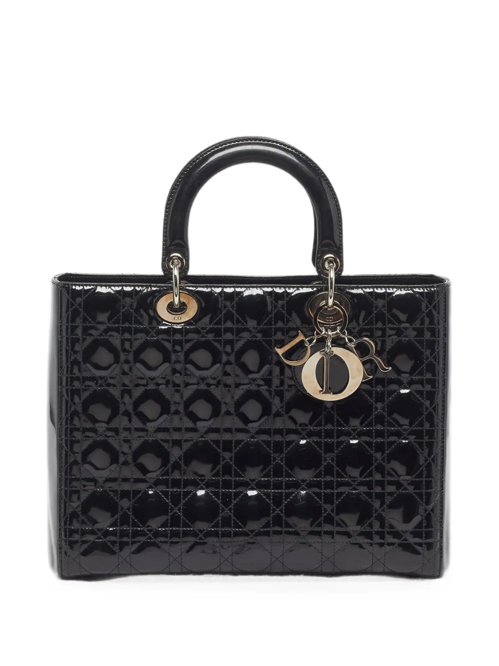 2010 Lady Dior Cannage leather tote bag