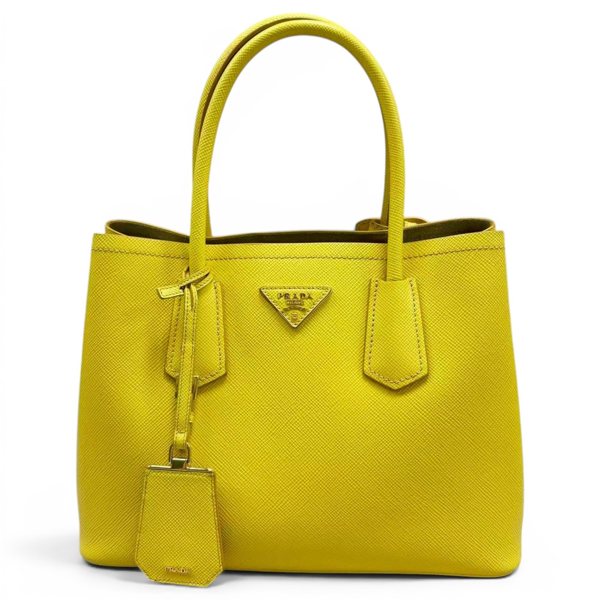 Double leather handbag