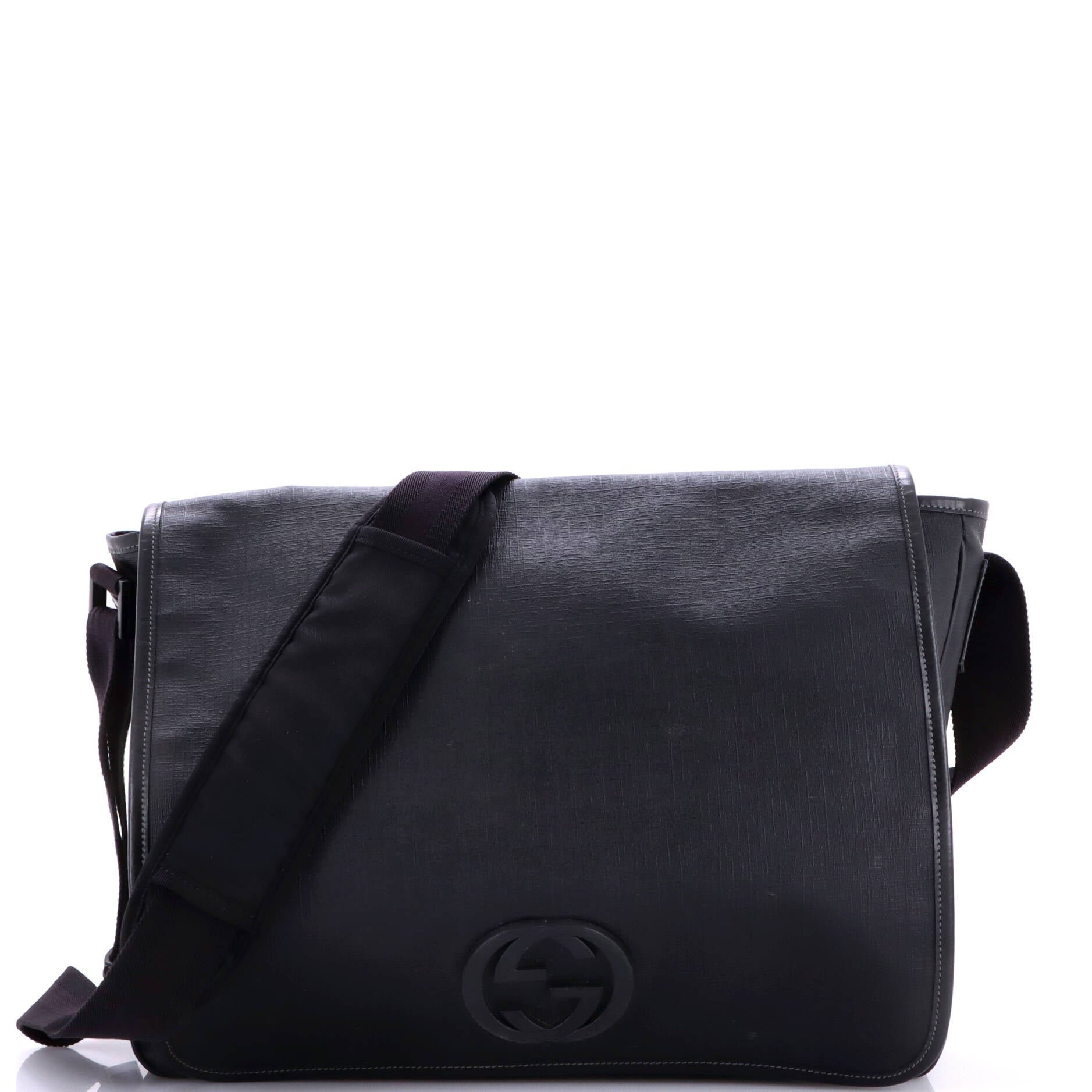 Interlocking G Messenger Bag Coated Canvas Large