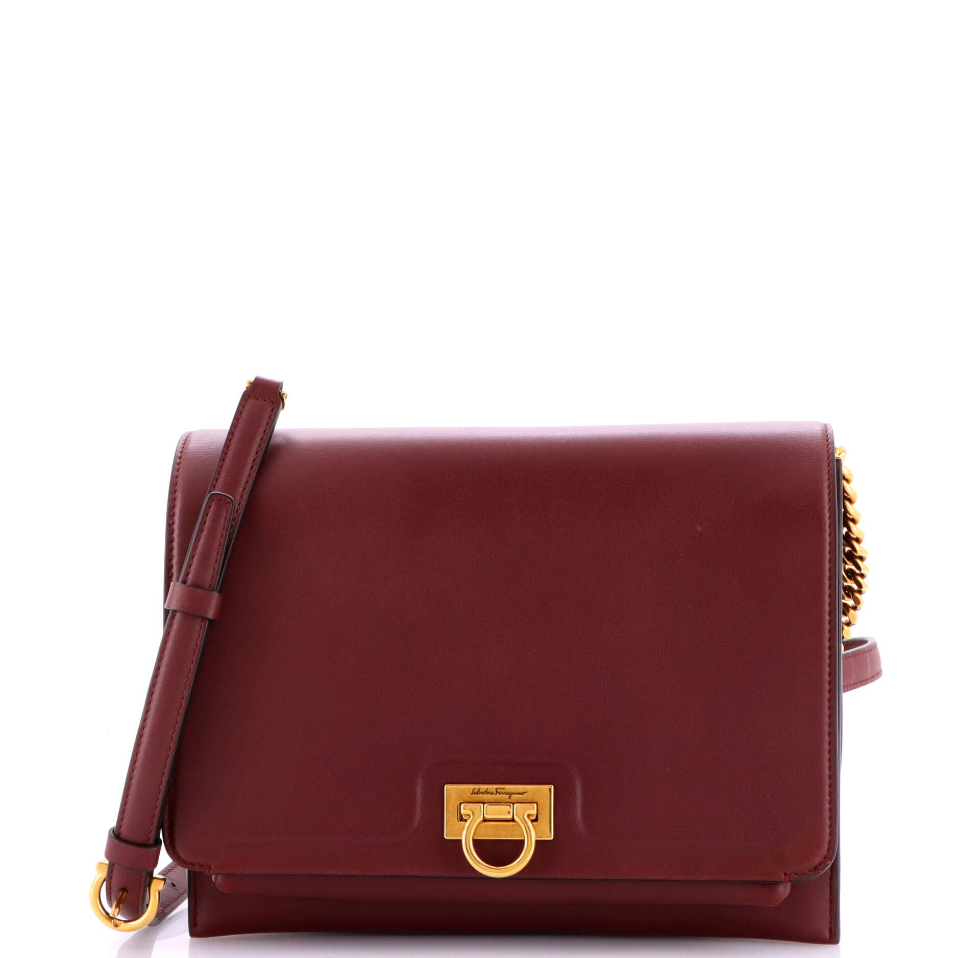 Salvatore Ferragamo Trifolio Flap Bag Leather Medium