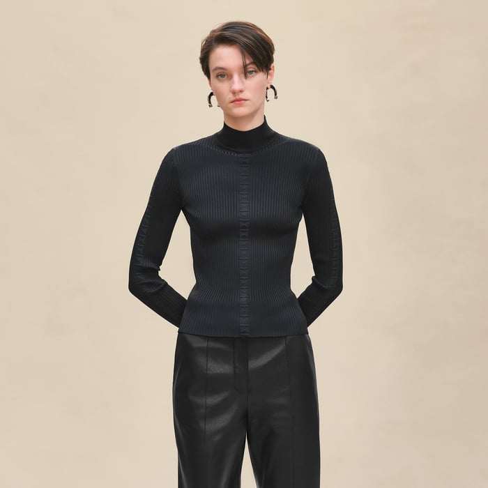 Noir Cashmere Long-sleeve Sweater