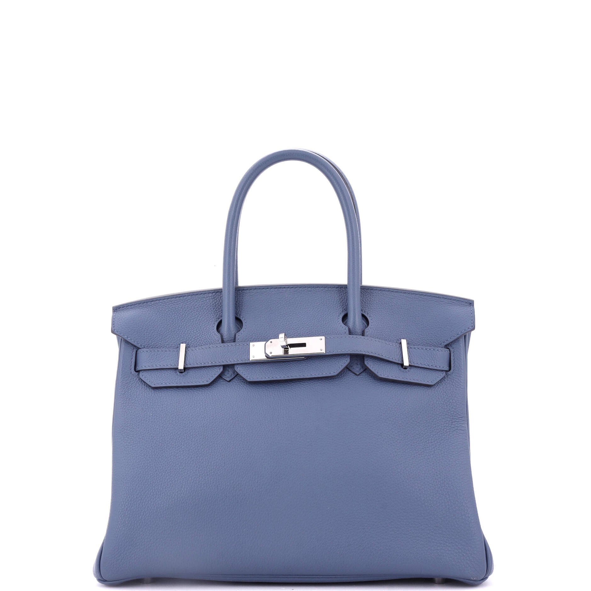 Hermes Birkin Handbag Bleu Brighton Togo with Palladium Hardware 30