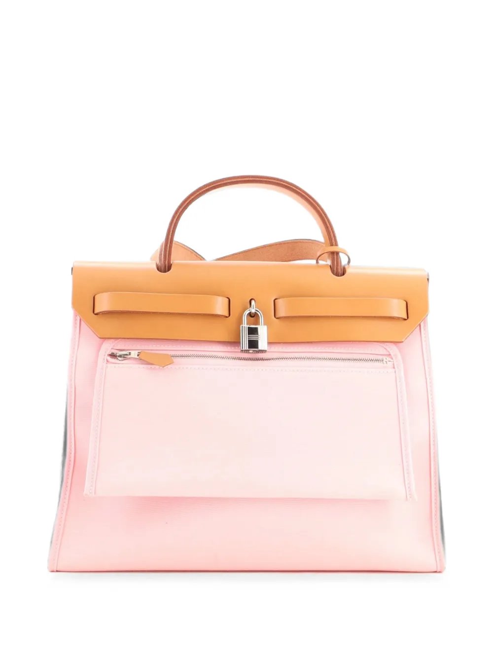Hermes Herbag Zip Leather and Toile 31 shoulder bag