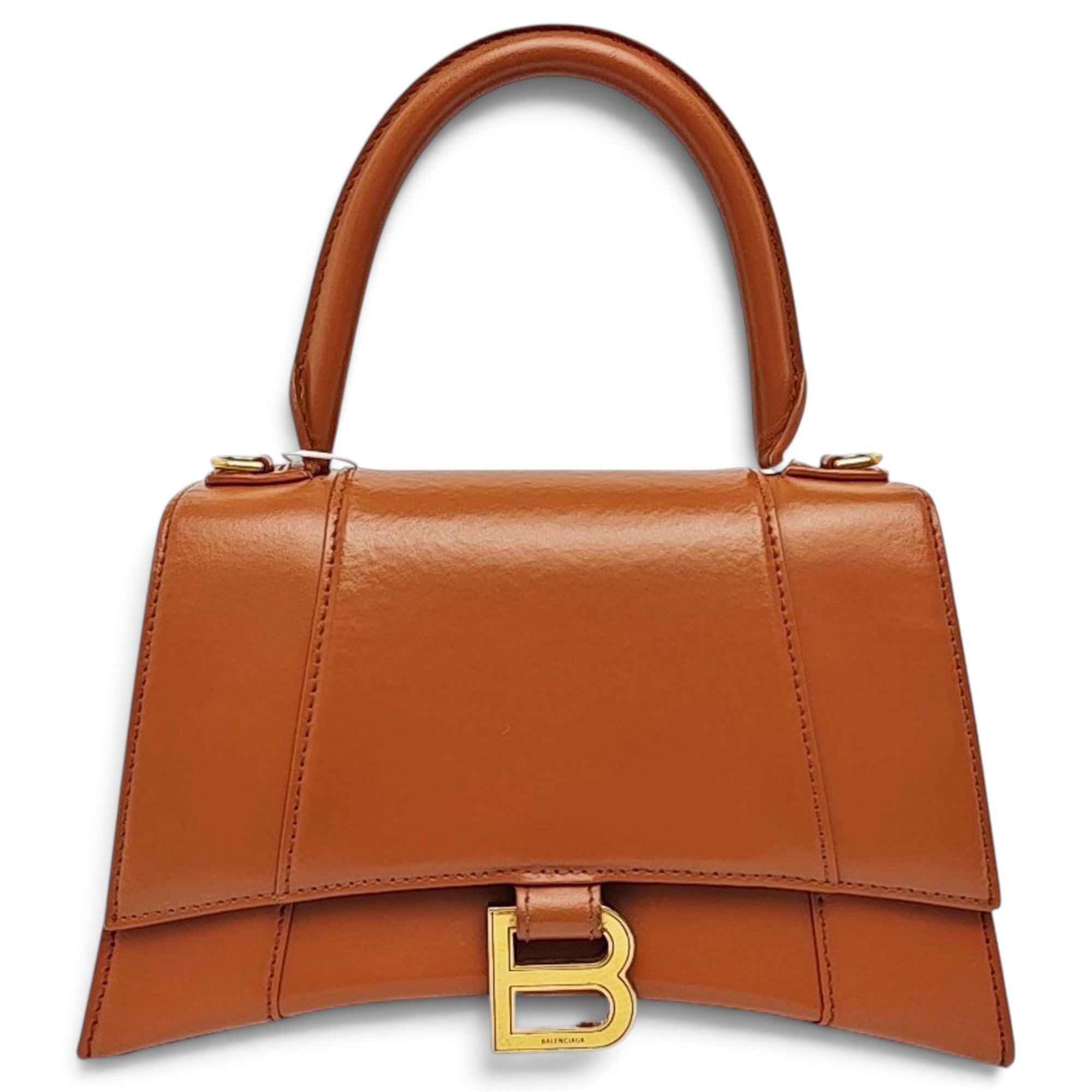 Hourglass leather handbag