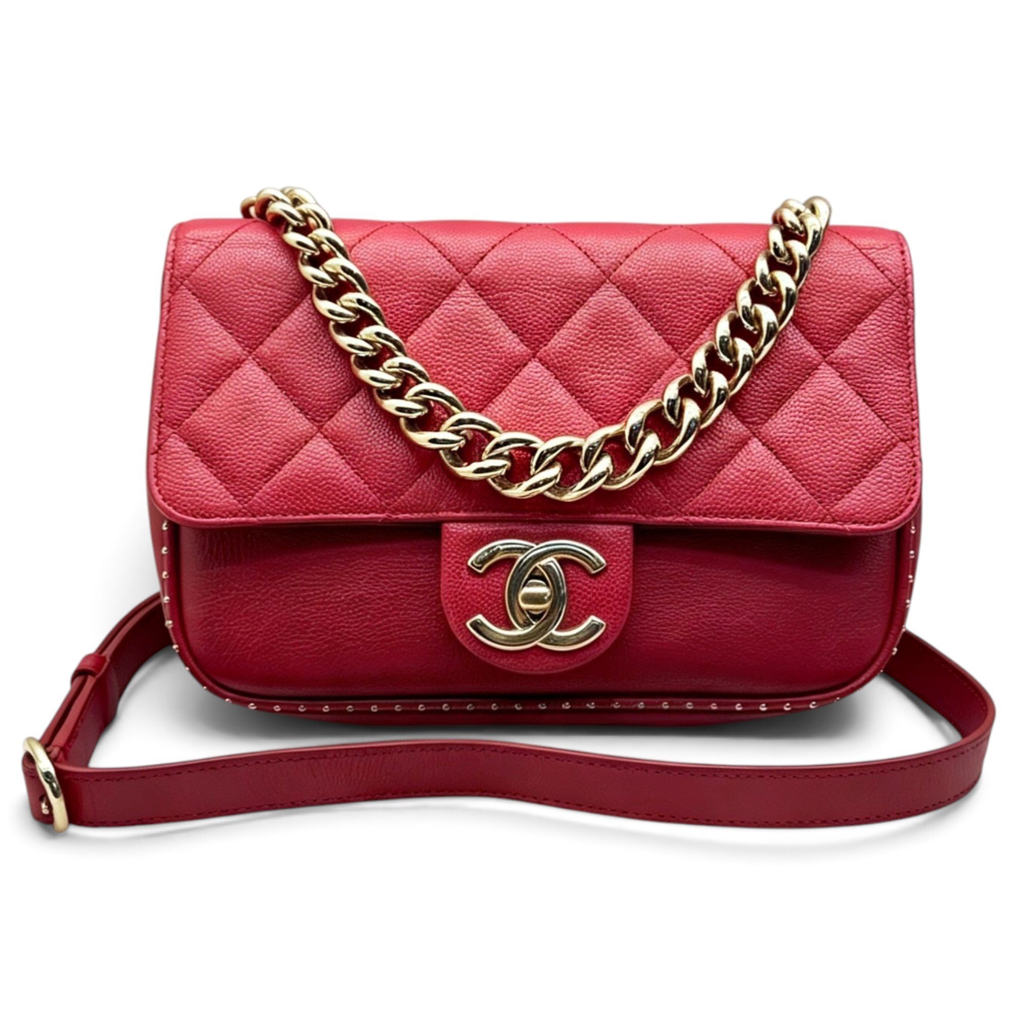 Trendy CC Flap leather handbag