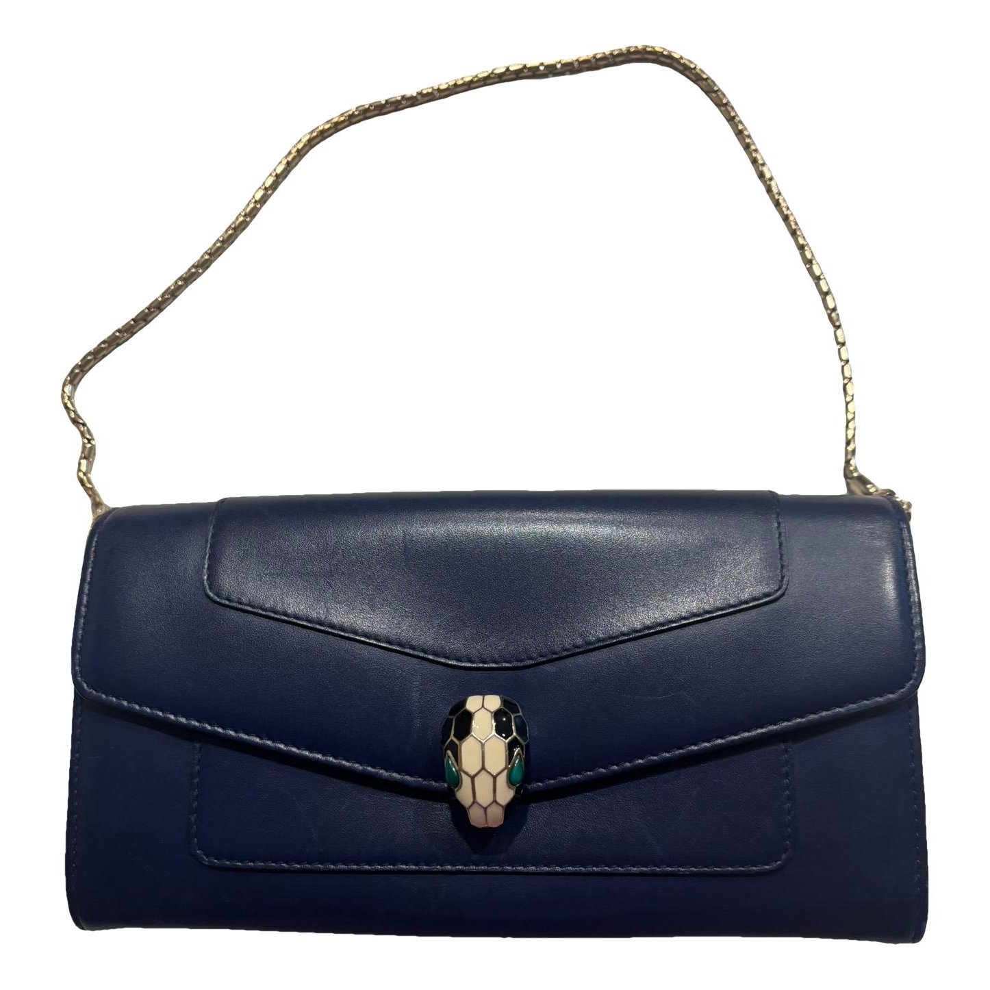 Serpenti leather clutch bag