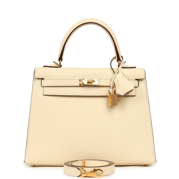 Hermes Kelly Sellier 25 Nata Epsom Gold Hardware