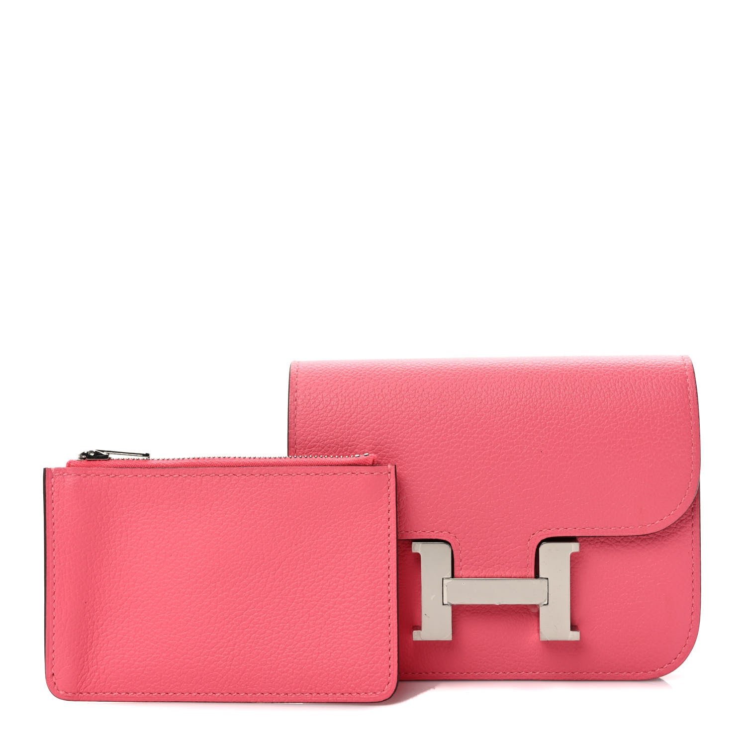 Hermes Evercolor Constance Slim Wallet Rose Lipstick