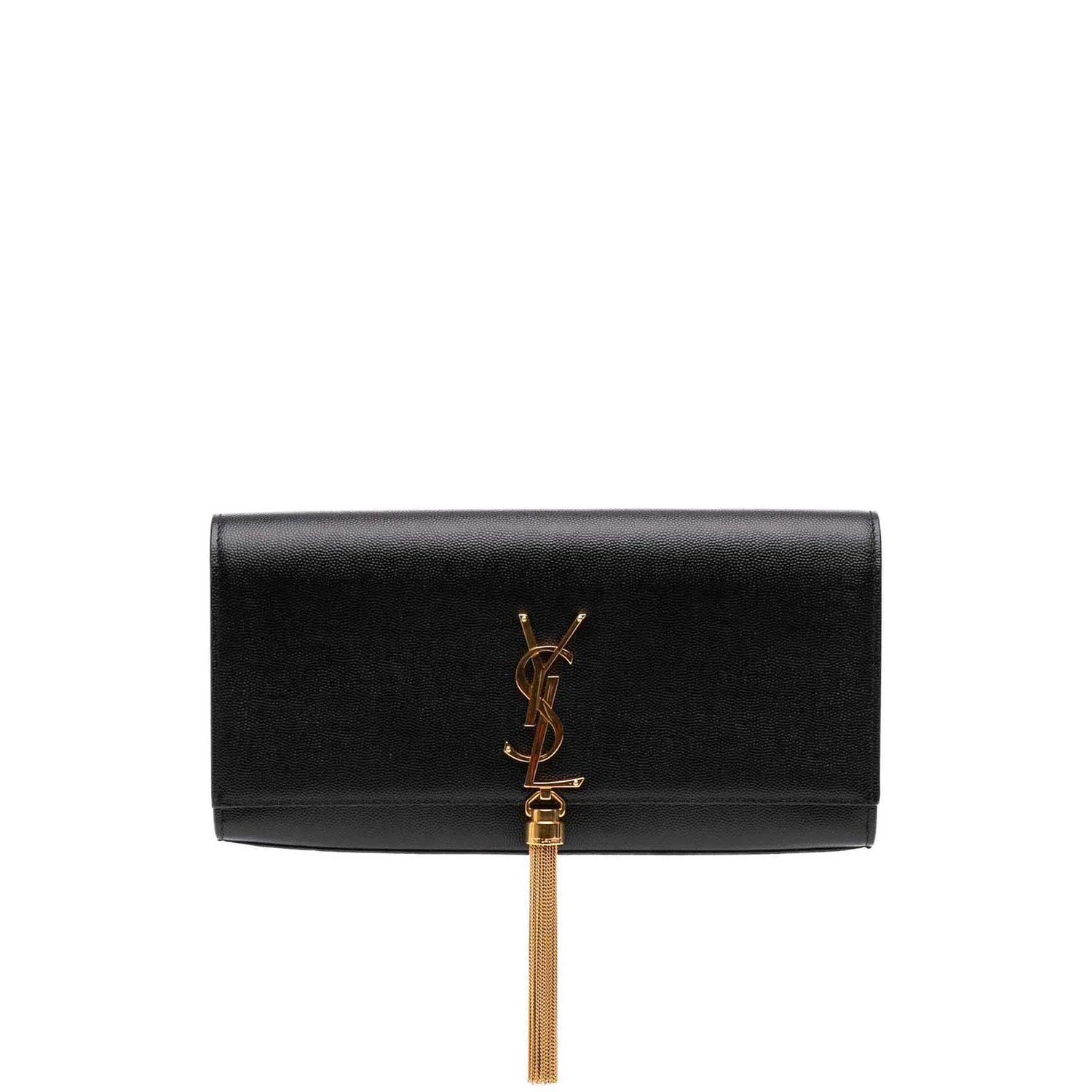 Calf Leather Grain de Poudre Monogram Kate Tassel Clutch