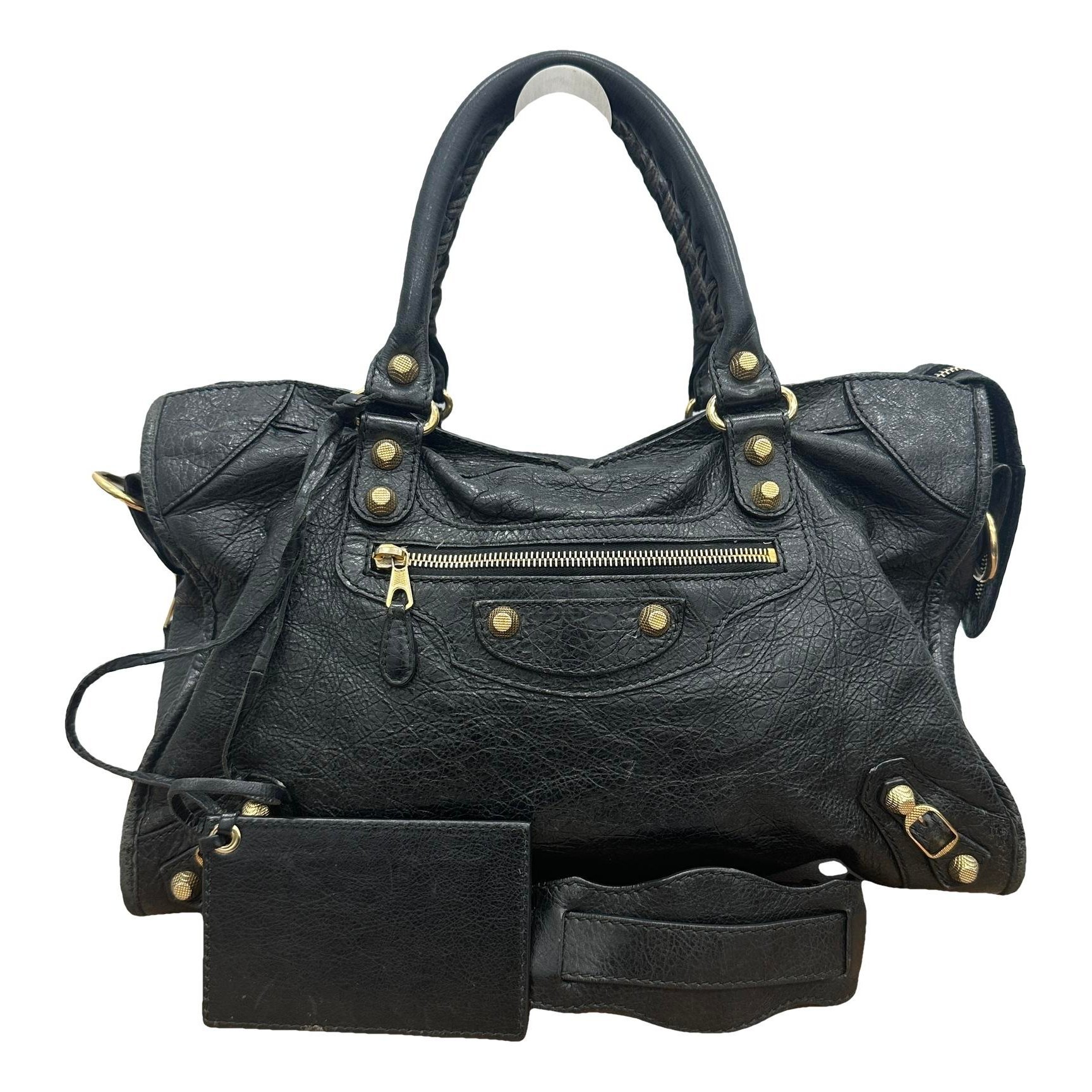 City leather handbag