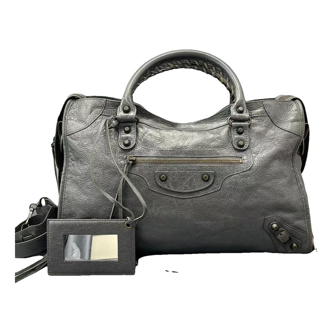 City leather handbag