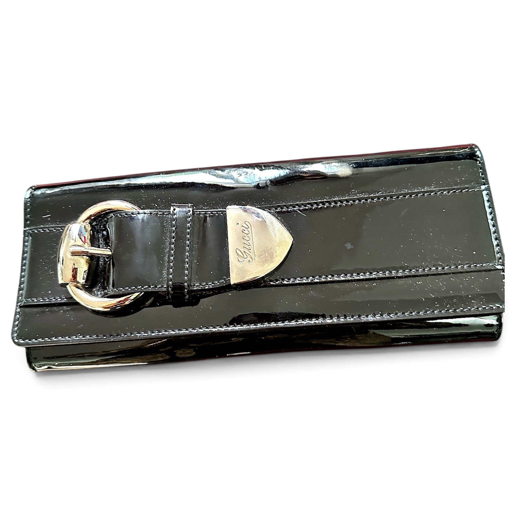 Patent leather clutch bag