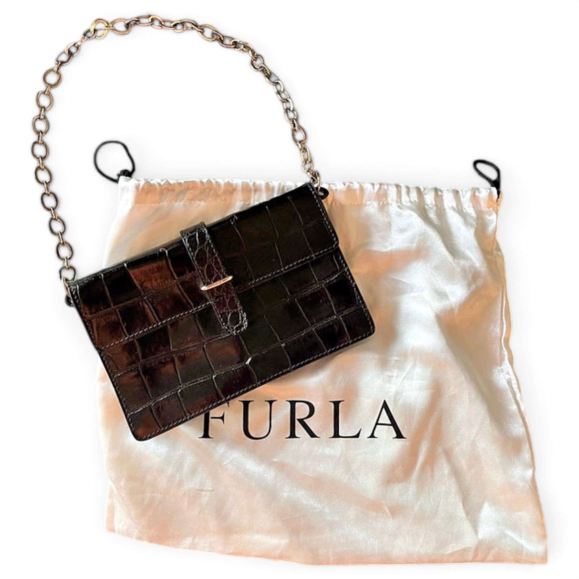 Leather clutch bag