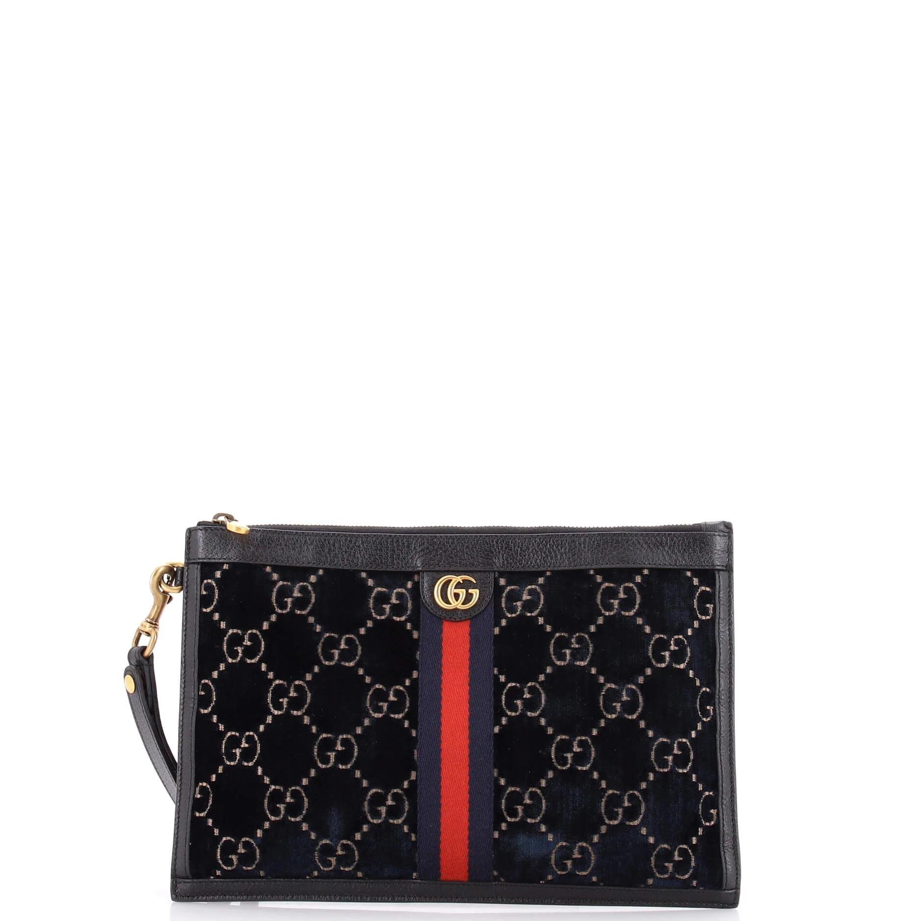 Leather clutch bag