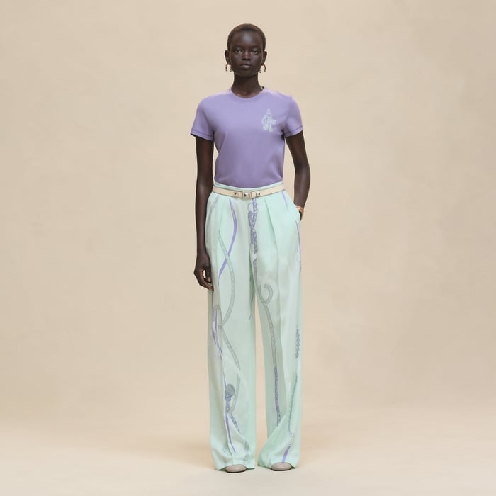 Violet Lilas Printed Straight T-shirt