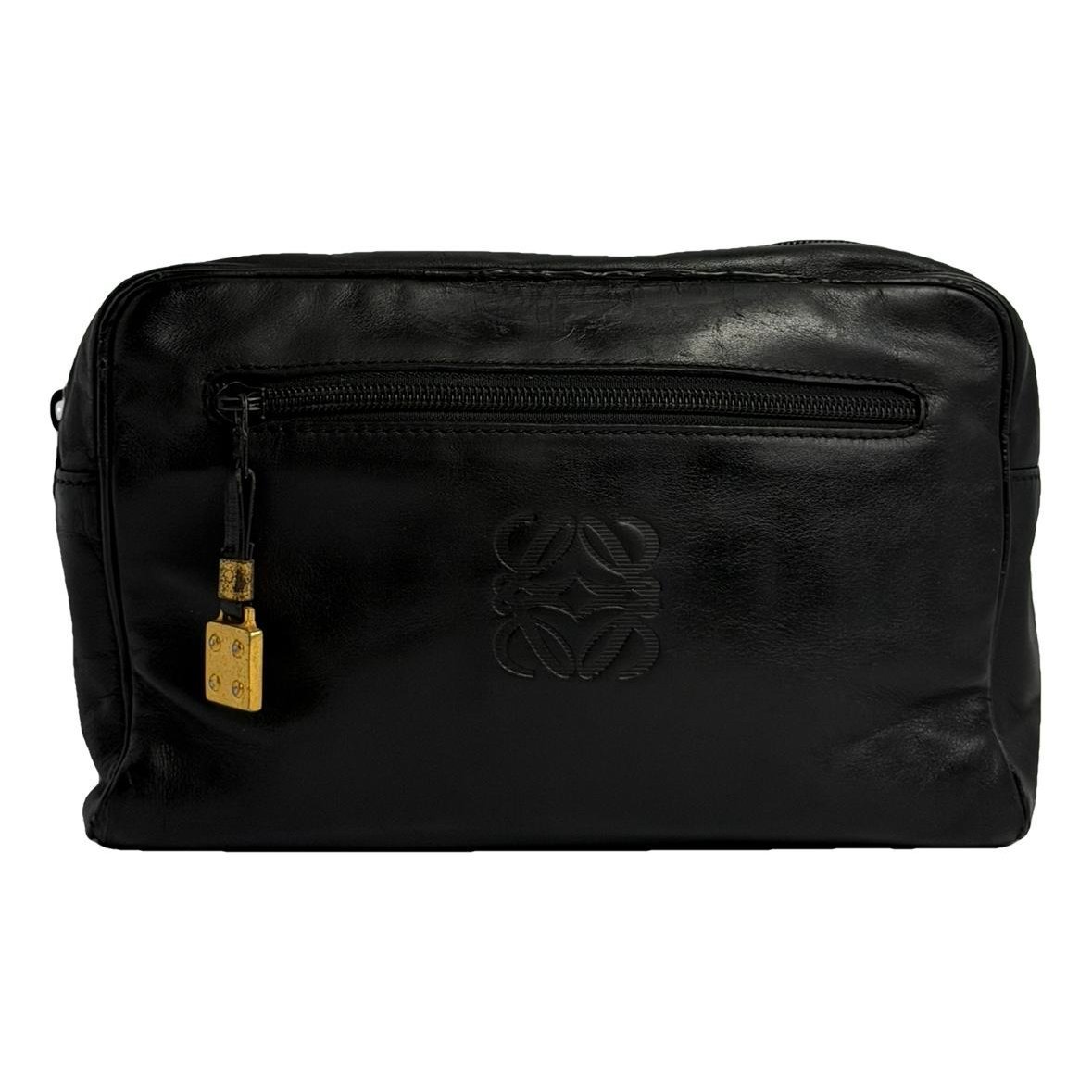 Leather clutch bag
