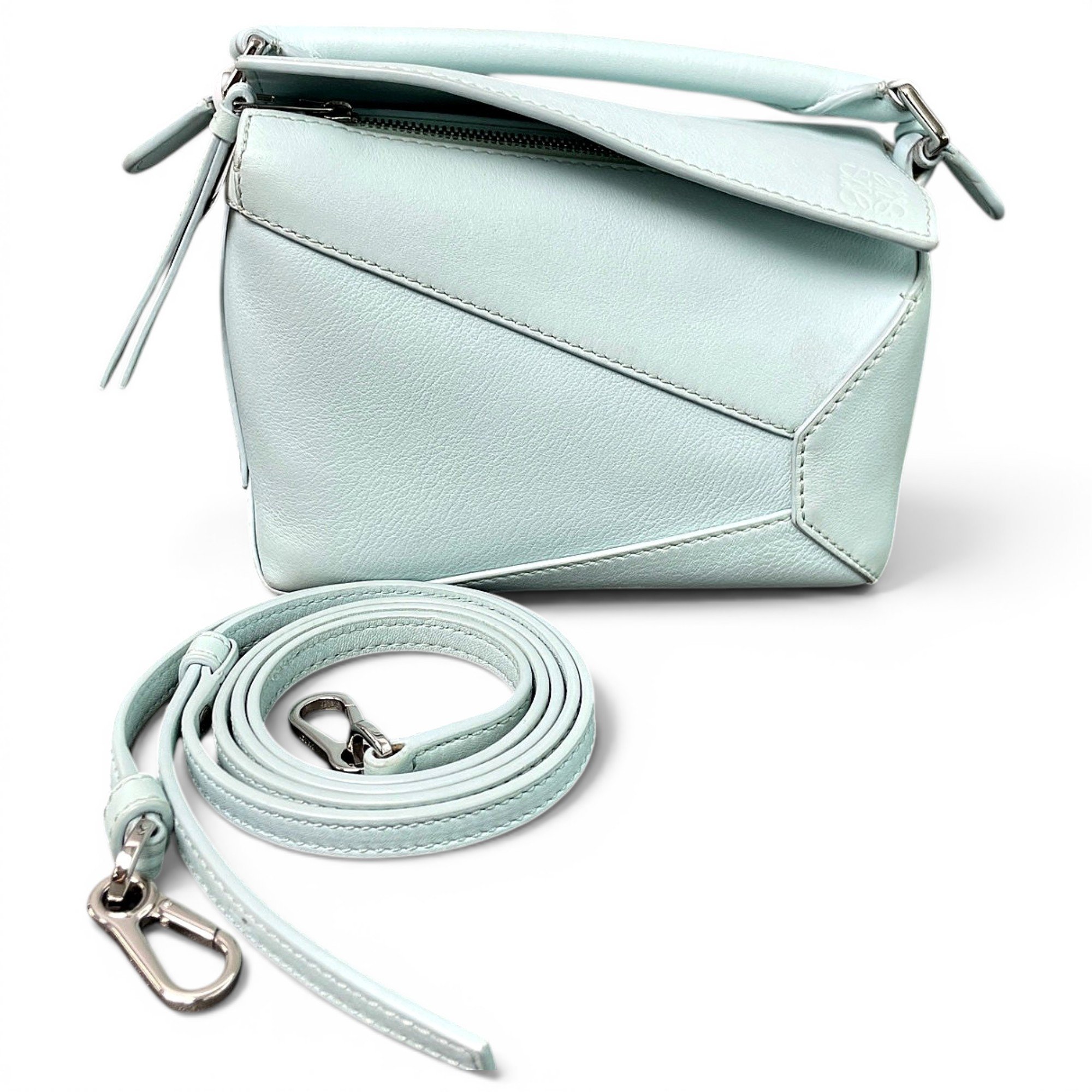 Puzzle leather handbag